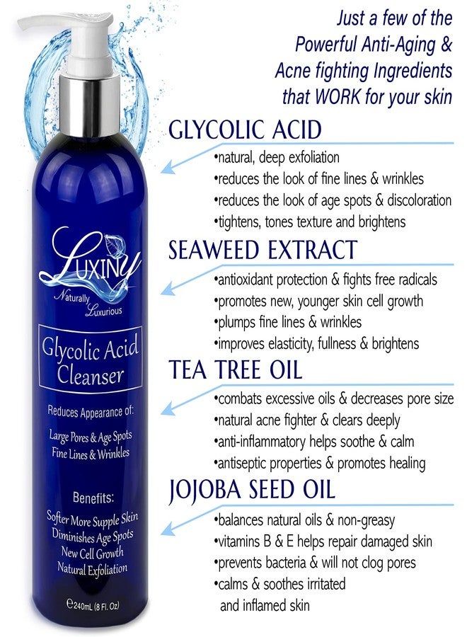Luxiny Glycolic Acid Face Wash Exfoliating Cleanser and Facial Toner Set 8oz, 10% AHA BHA Pore Minimizer for Anti Aging and Acne Treatment - Vegan Skin Care Products Made in the USA - Image 2